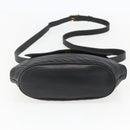 CELINE Shoulder Bag Leather Black Gold Auth mr1709-9