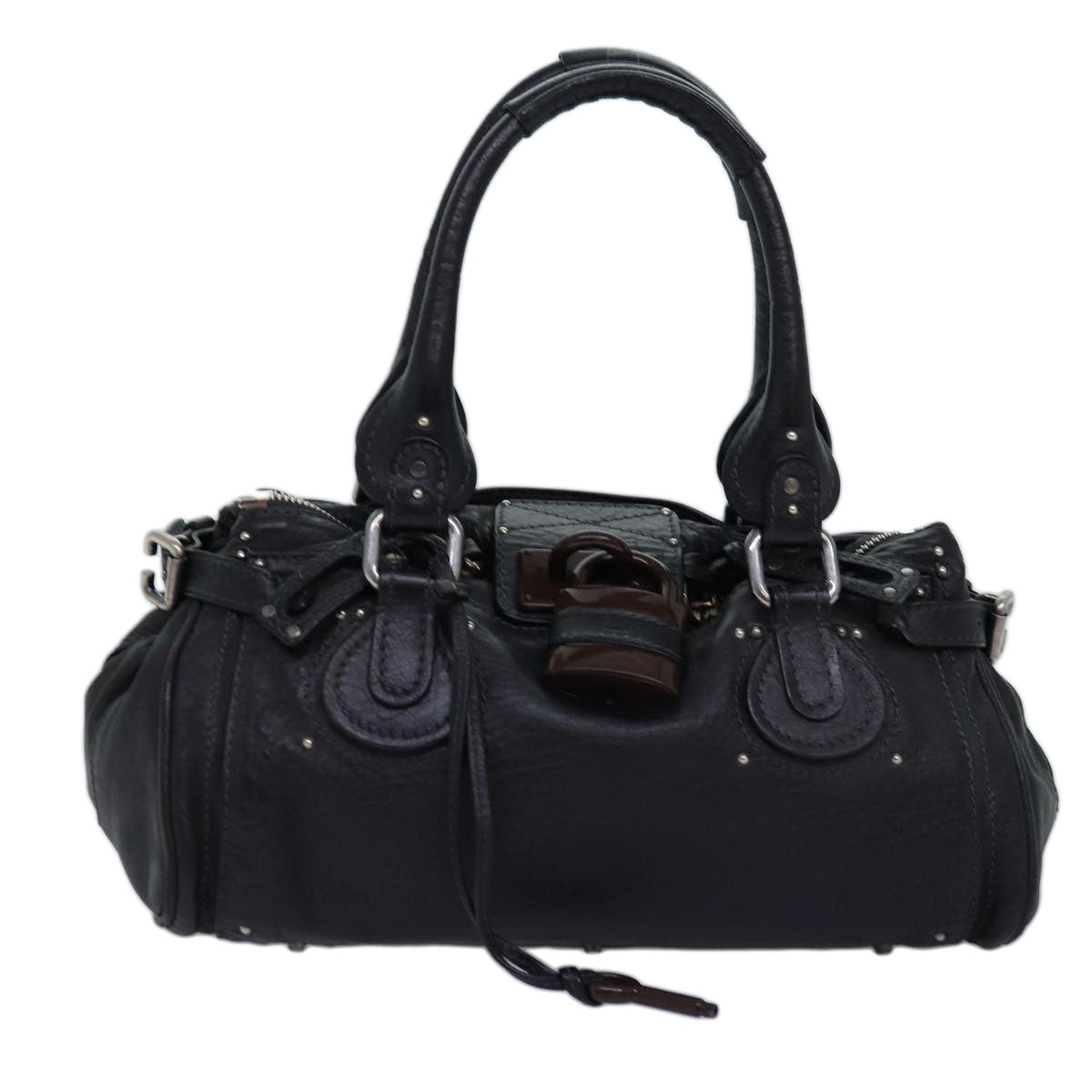 Chloe Paddington Hand Bag Leather Black Auth mr171 - 0