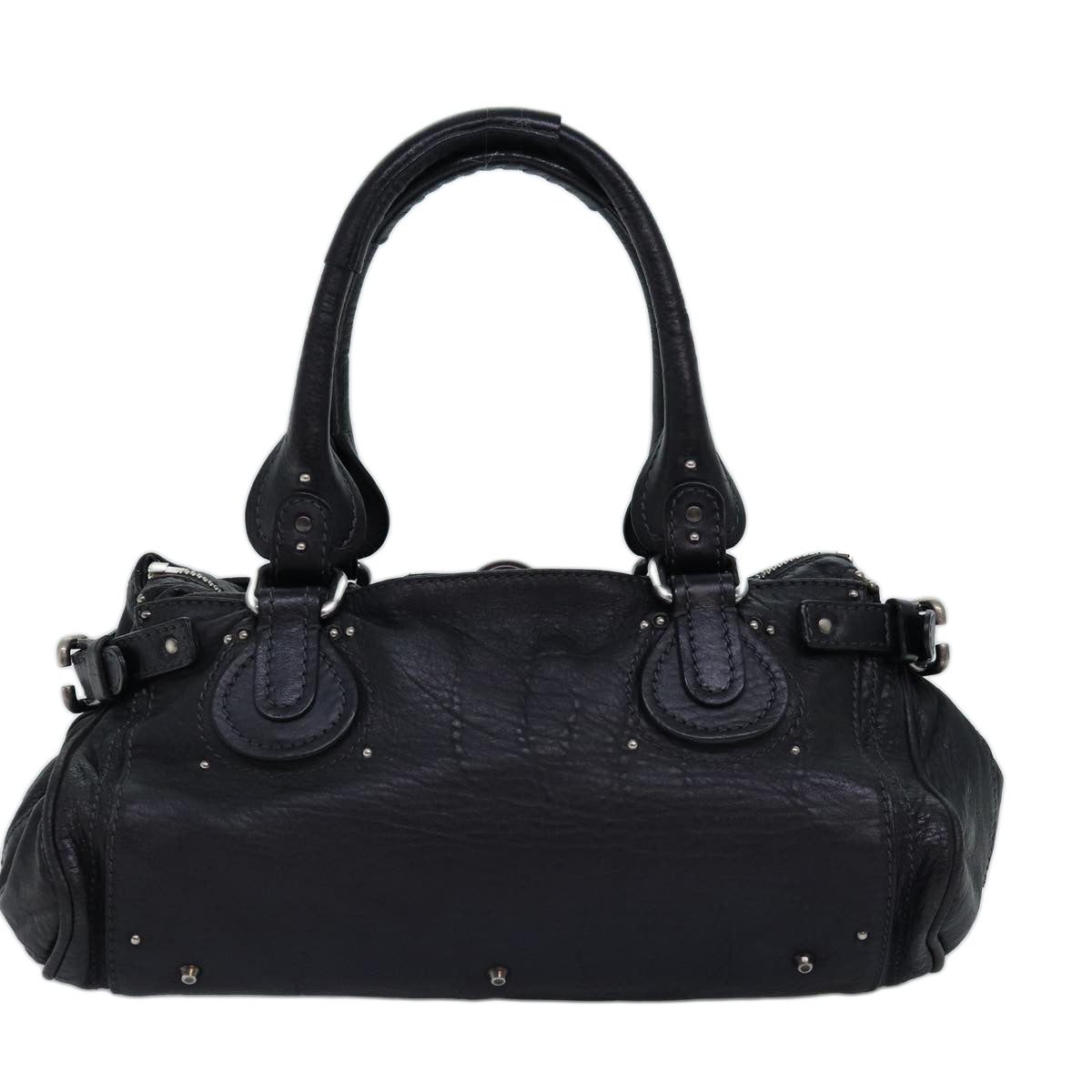 Chloe Paddington Hand Bag Leather Black Auth mr171