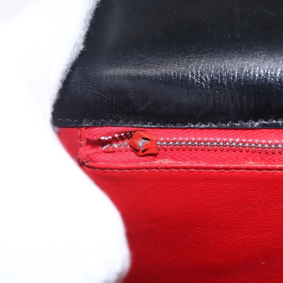 CELINE Hand Bag Leather Black Gold Auth mr1710