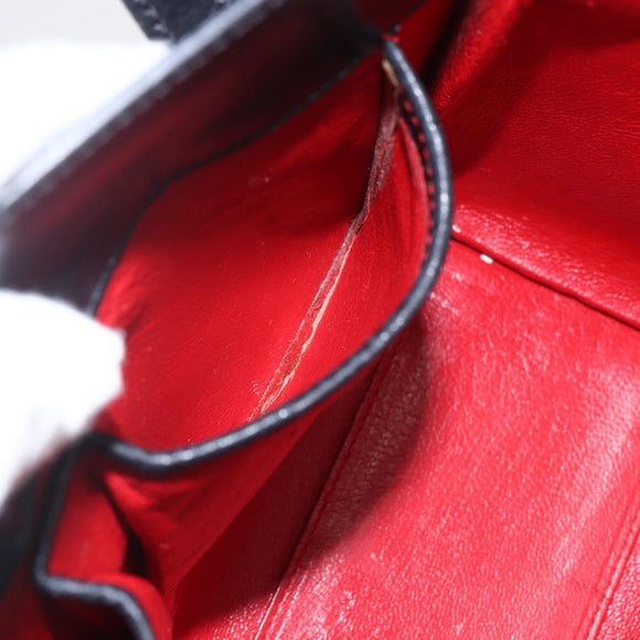 CELINE Hand Bag Leather Black Gold Auth mr1710