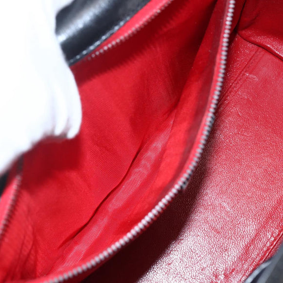 CELINE Hand Bag Leather Black Gold Auth mr1710