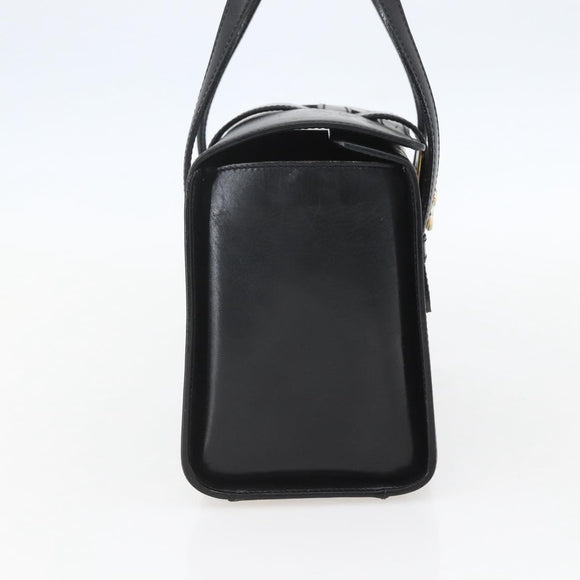 CELINE Hand Bag Leather Black Gold Auth mr1710