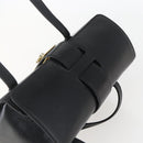 CELINE Hand Bag Leather Black Gold Auth mr1710-6