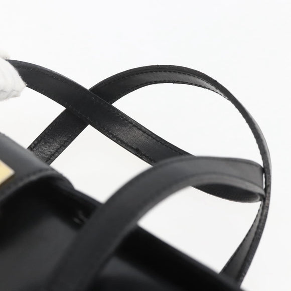 CELINE Hand Bag Leather Black Gold Auth mr1710