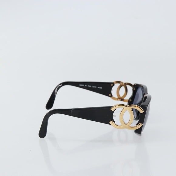 CHANEL Sunglasses plastic Black CC Auth mr1715