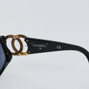 CHANEL Sunglasses plastic Black CC Auth mr1715-9