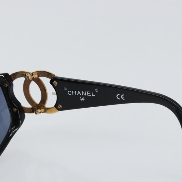CHANEL Sunglasses plastic Black CC Auth mr1715