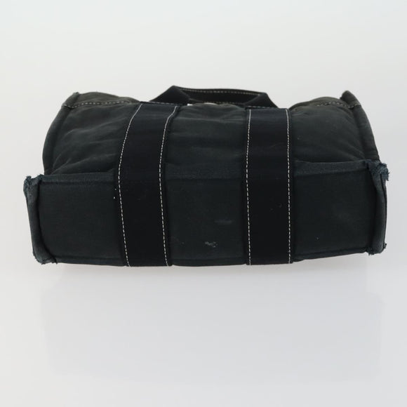 HERMES Her Line Fourre Tout Hand Bag Canvas 5 Set Black Navy gray Auth mr1716