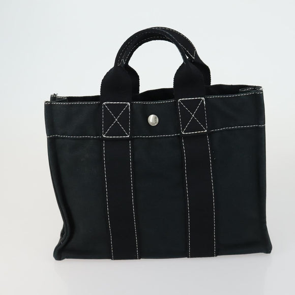 HERMES Her Line Fourre Tout Hand Bag Canvas 5 Set Black Navy gray Auth mr1716