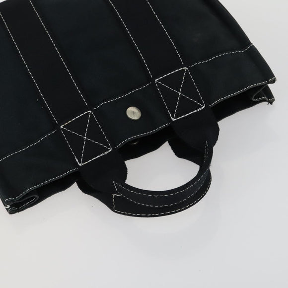 HERMES Her Line Fourre Tout Hand Bag Canvas 5 Set Black Navy gray Auth mr1716
