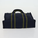 HERMES Her Line Fourre Tout Hand Bag Canvas 5 Set Black Navy gray Auth mr1716-20