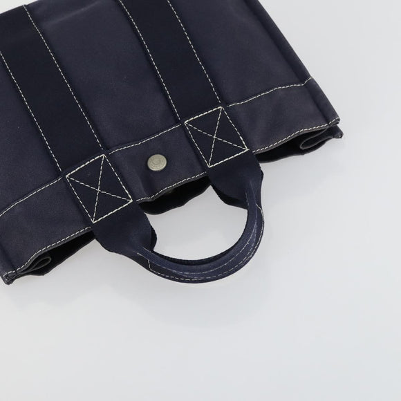 HERMES Her Line Fourre Tout Hand Bag Canvas 5 Set Black Navy gray Auth mr1716