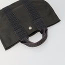 HERMES Her Line Fourre Tout Hand Bag Canvas 5 Set Black Navy gray Auth mr1716-4