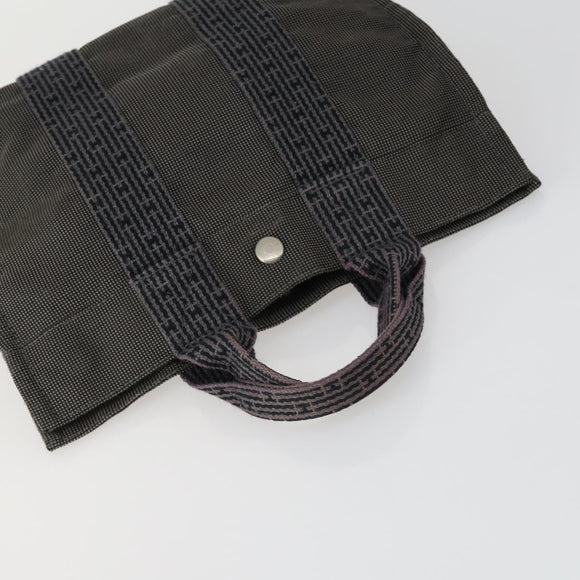 HERMES Her Line Fourre Tout Hand Bag Canvas 5 Set Black Navy gray Auth mr1716