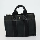 HERMES Her Line Fourre Tout Hand Bag Canvas 5 Set Black Navy gray Auth mr1716-7