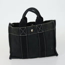 HERMES Her Line Fourre Tout Hand Bag Canvas 5 Set Black Navy gray Auth mr1716-8