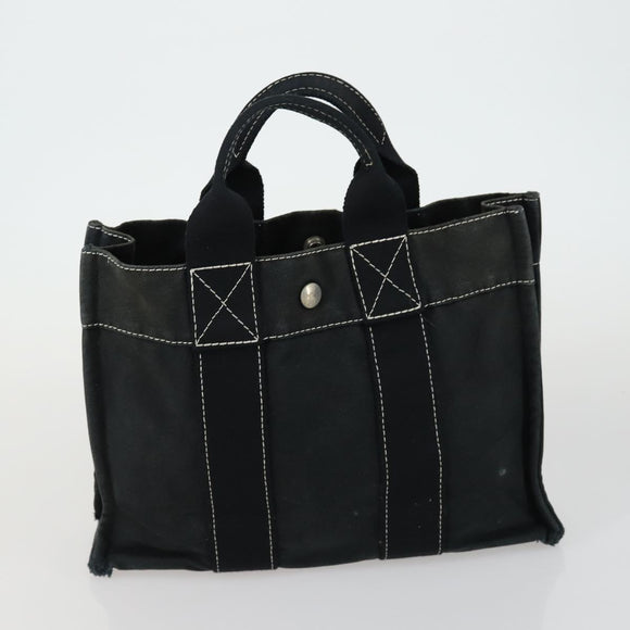 HERMES Her Line Fourre Tout Hand Bag Canvas 5 Set Black Navy gray Auth mr1716