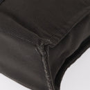 HERMES Her Line MM Hand Bag Canvas Gray Silver Auth mr1717-11