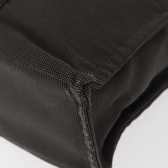 HERMES Her Line MM Hand Bag Canvas Gray Silver Auth mr1717