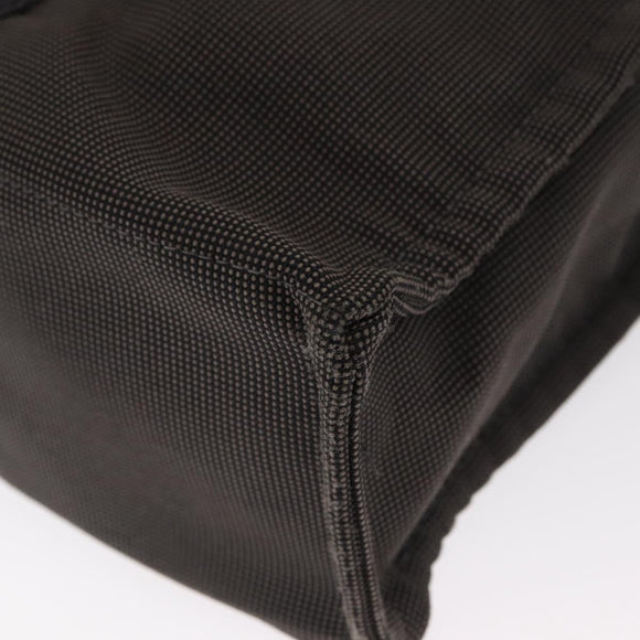 HERMES Her Line MM Hand Bag Canvas Gray Silver Auth mr1717