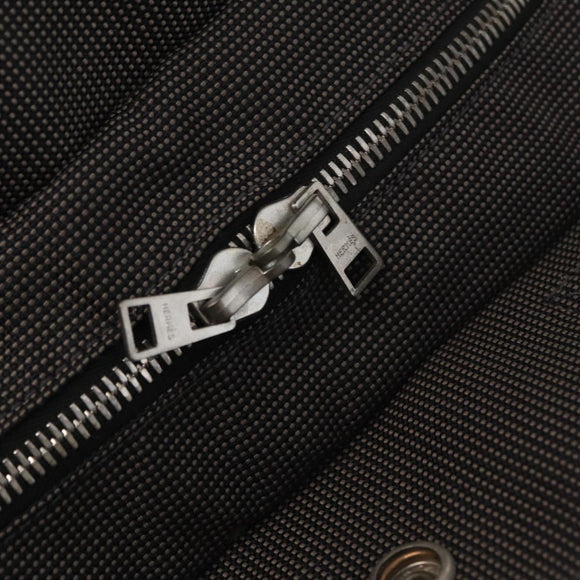 HERMES Her Line MM Hand Bag Canvas Gray Silver Auth mr1717