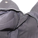 HERMES Her Line MM Hand Bag Canvas Gray Silver Auth mr1717-17