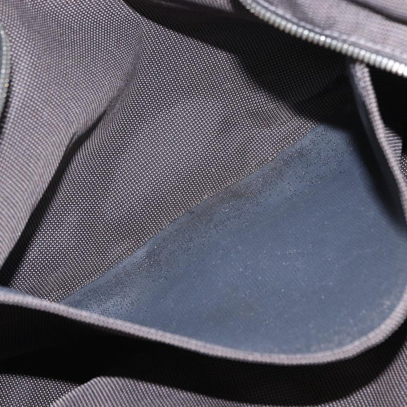 HERMES Her Line MM Hand Bag Canvas Gray Silver Auth mr1717