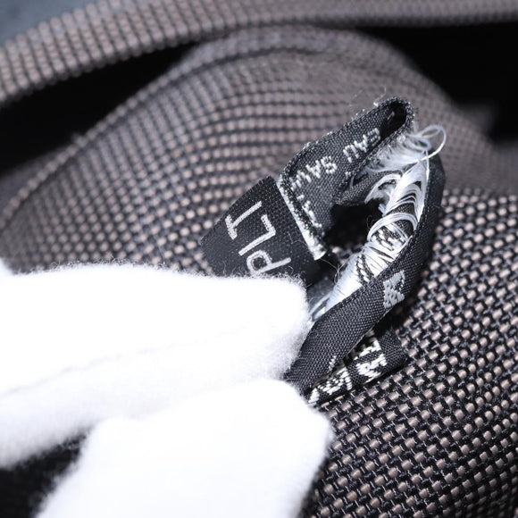 HERMES Her Line MM Hand Bag Canvas Gray Silver Auth mr1717