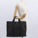 HERMES Her Line MM Hand Bag Canvas Gray Silver Auth mr1717-21
