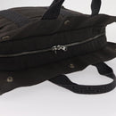 HERMES Her Line MM Hand Bag Canvas Gray Silver Auth mr1717-6