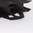 HERMES Her Line MM Hand Bag Canvas Gray Silver Auth mr1717-7