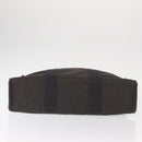 HERMES Her Line MM Hand Bag Canvas Gray Silver Auth mr1717-9