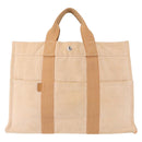 HERMES New Fourre Tout MM Hand Bag Canvas Orange Auth mr1718-2