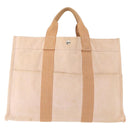 HERMES New Fourre Tout MM Hand Bag Canvas Orange Auth mr1718-3