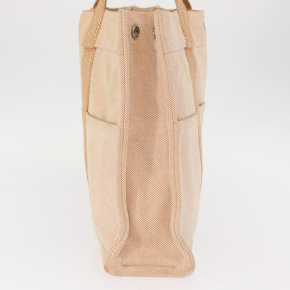 HERMES New Fourre Tout MM Hand Bag Canvas Orange Auth mr1718