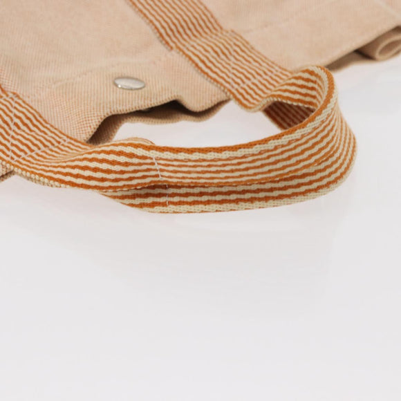 HERMES New Fourre Tout MM Hand Bag Canvas Orange Auth mr1718