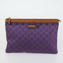 GUCCI GG Supreme Web Sherry Line Bag PVC Nylon 4 Set Beige Navy Auth mr1719-14