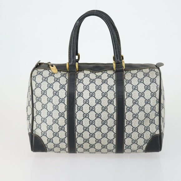 GUCCI GG Supreme Web Sherry Line Bag PVC Nylon 4 Set Beige Navy Auth mr1719