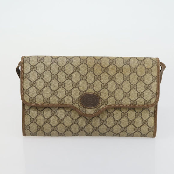 GUCCI GG Supreme Web Sherry Line Bag PVC Nylon 4 Set Beige Navy Auth mr1719