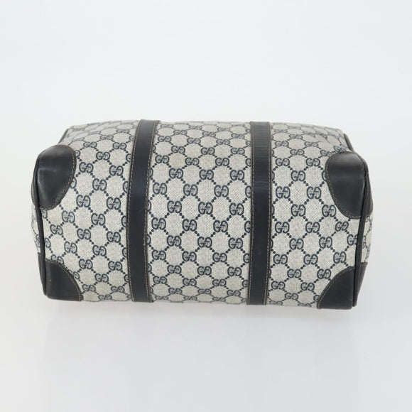 GUCCI GG Supreme Web Sherry Line Bag PVC Nylon 4 Set Beige Navy Auth mr1719