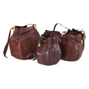 CARTIER Must Line Shoulder Bag Leather 5 Set Bordeaux Gold Auth mr1720-1