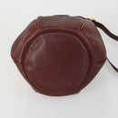 CARTIER Must Line Shoulder Bag Leather 5 Set Bordeaux Gold Auth mr1720-10