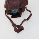 CARTIER Must Line Shoulder Bag Leather 5 Set Bordeaux Gold Auth mr1720-14