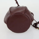 CARTIER Must Line Shoulder Bag Leather 5 Set Bordeaux Gold Auth mr1720-15