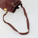 CARTIER Must Line Shoulder Bag Leather 5 Set Bordeaux Gold Auth mr1720-19