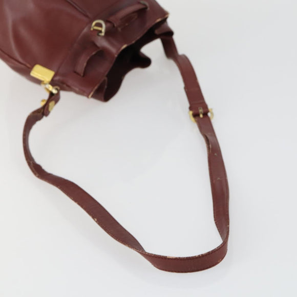 CARTIER Must Line Schoudertas Leer 5-delig Bordeaux Goud Auth mr1720