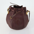 CARTIER Must Line Shoulder Bag Leather 5 Set Bordeaux Gold Auth mr1720-22