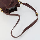 CARTIER Must Line Shoulder Bag Leather 5 Set Bordeaux Gold Auth mr1720-24
