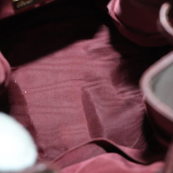 CARTIER Must Line Shoulder Bag Leather 5 Set Bordeaux Gold Auth mr1720